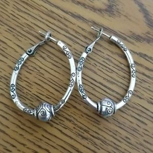 Brighton Oblong Hoop Earrings with Charm